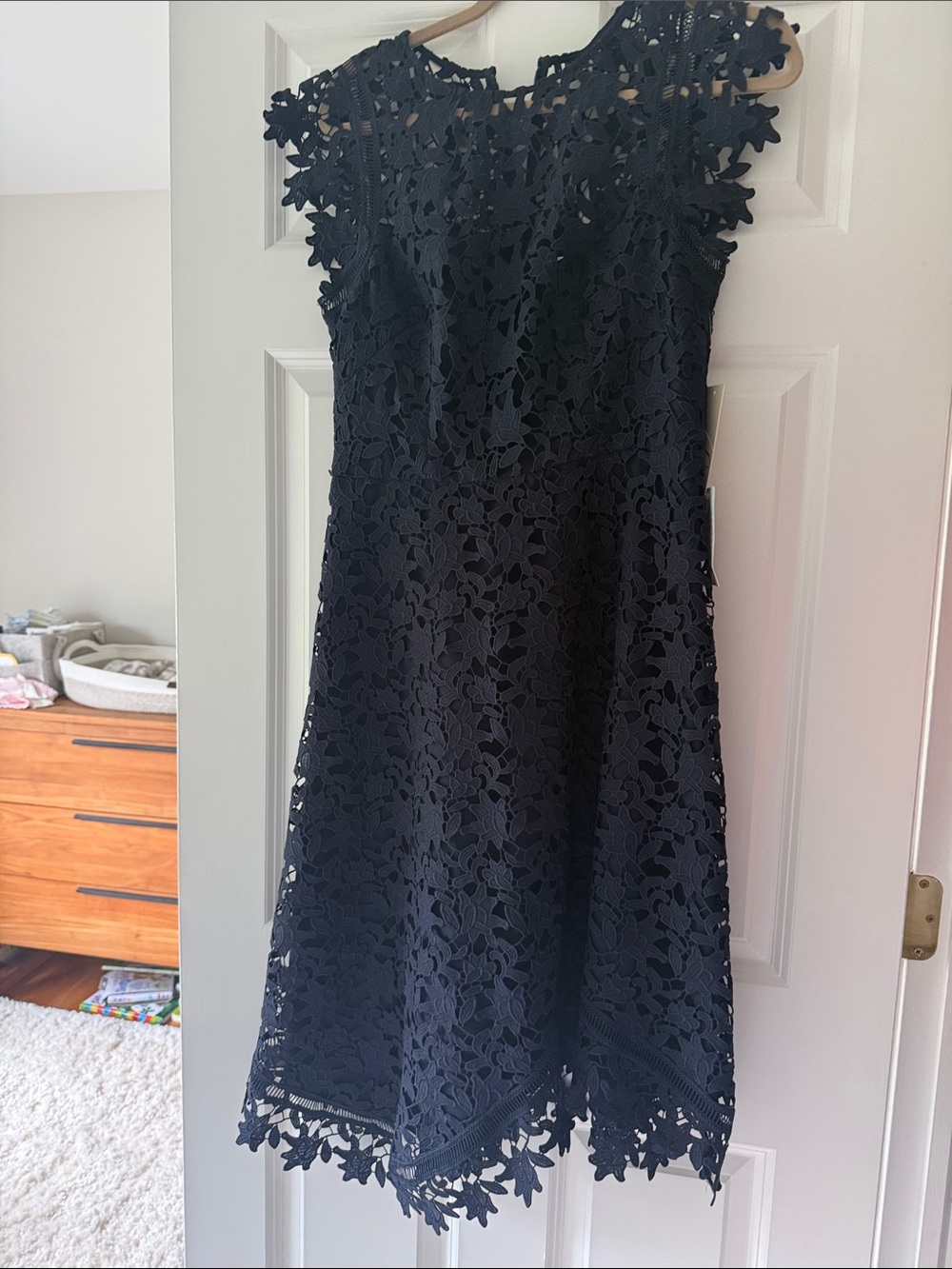 Navy Laced A-Line Women's Dress